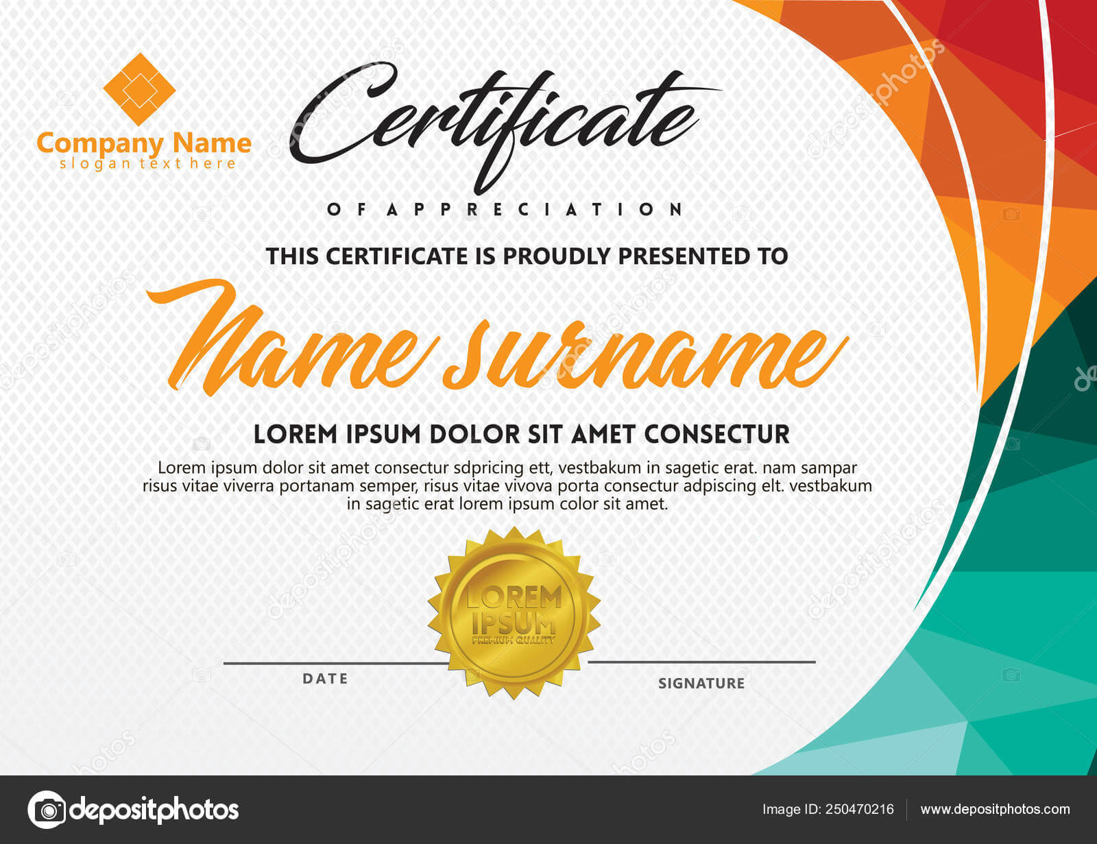 Certificate Template With Polygonal Style And Modern Pattern For Workshop Certificate Template
