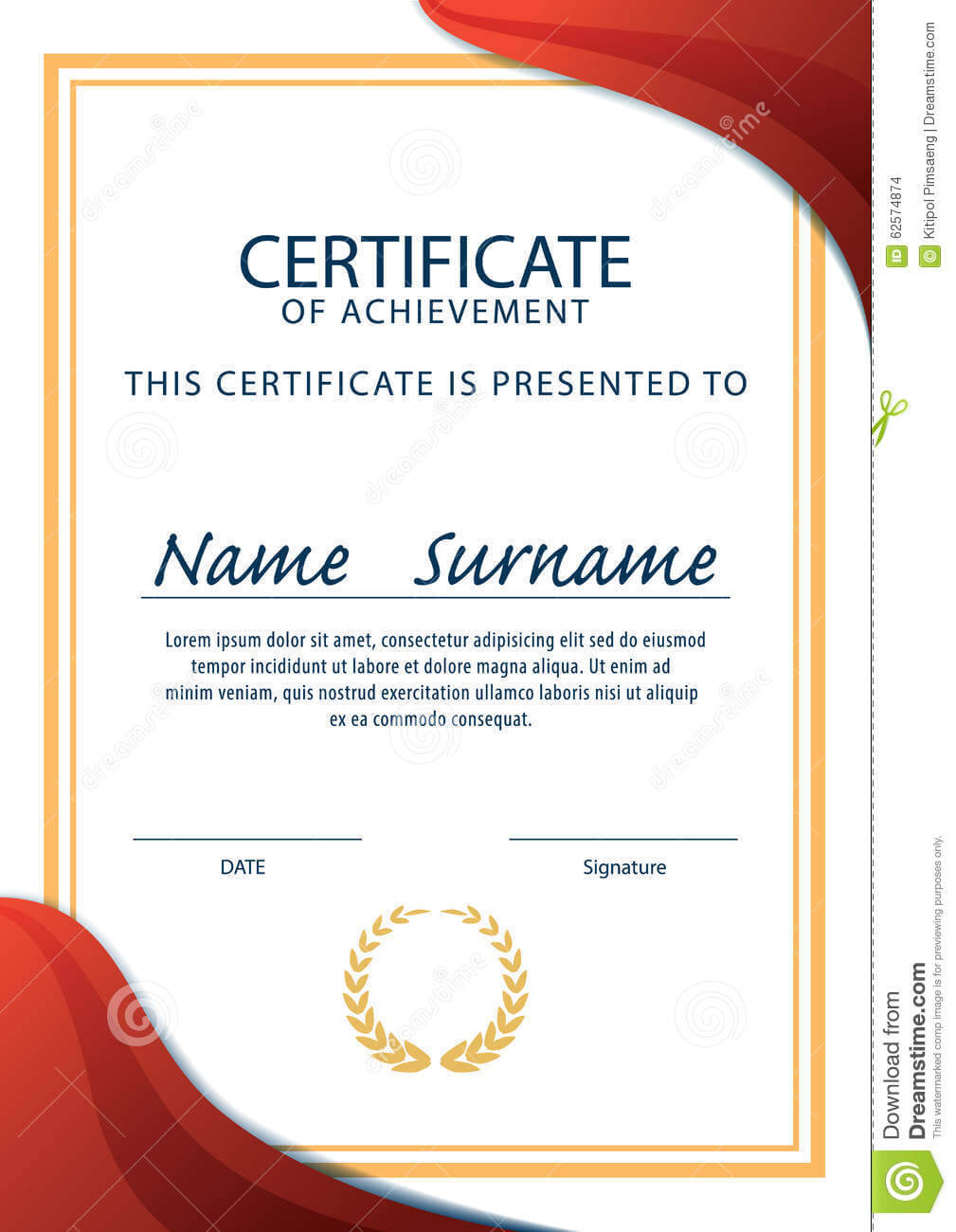 Certificate Template,diploma,a4 Size ,vector Stock Vector Pertaining To Certificate Template Size