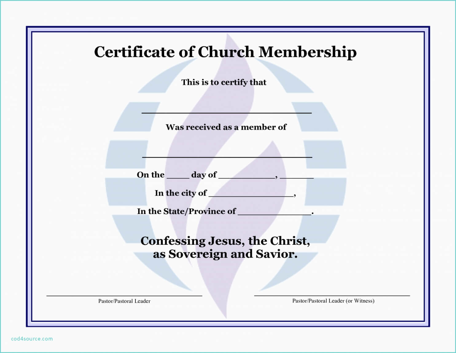 Certificate Templates: Free Church Membership Certificates Throughout New Member Certificate Template