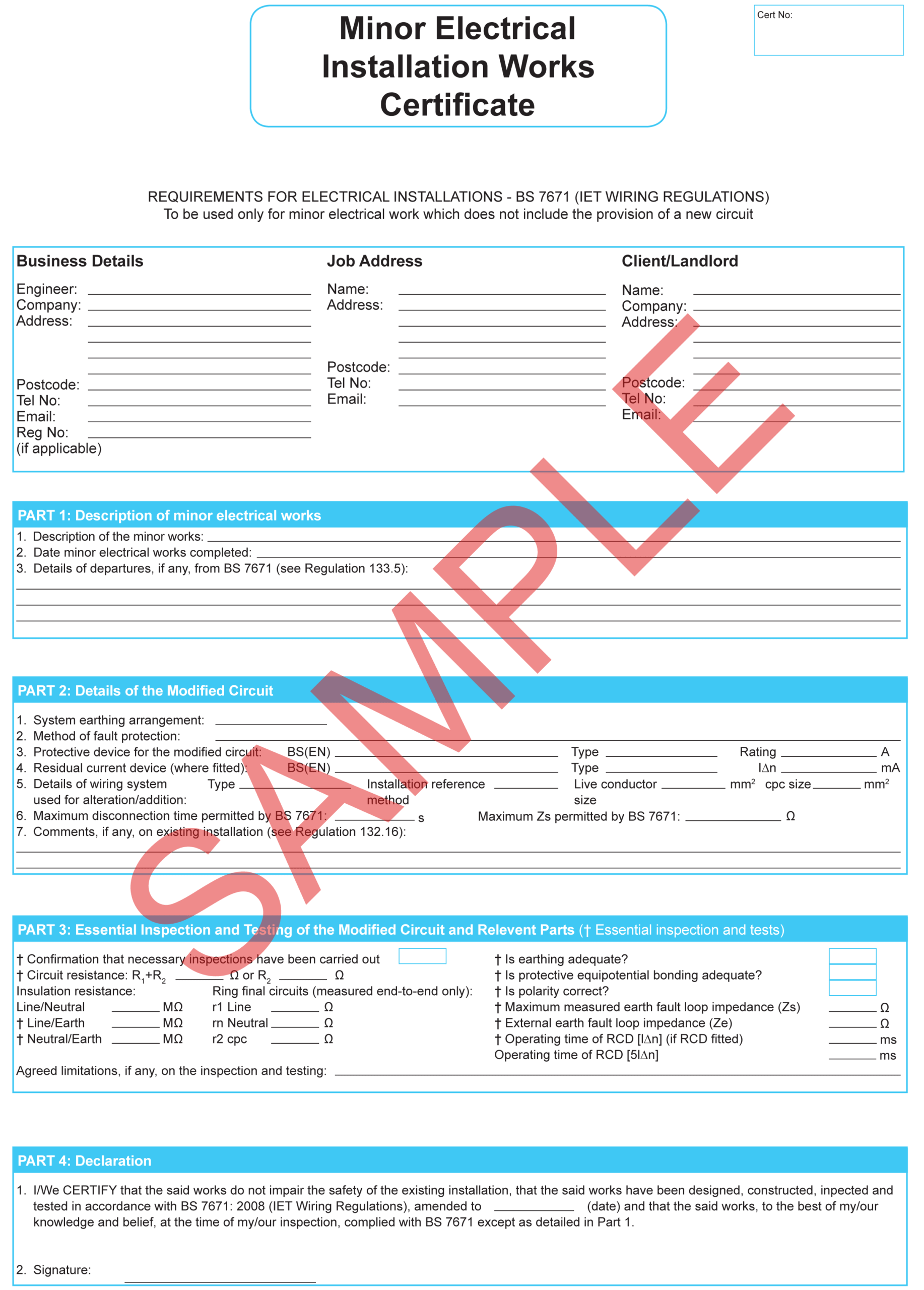 Certificates | Everycert In Electrical Isolation Certificate Template