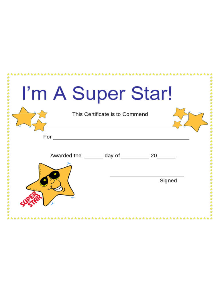 Certificates For Kids – 2 Free Templates In Pdf, Word, Excel With Star Award Certificate Template