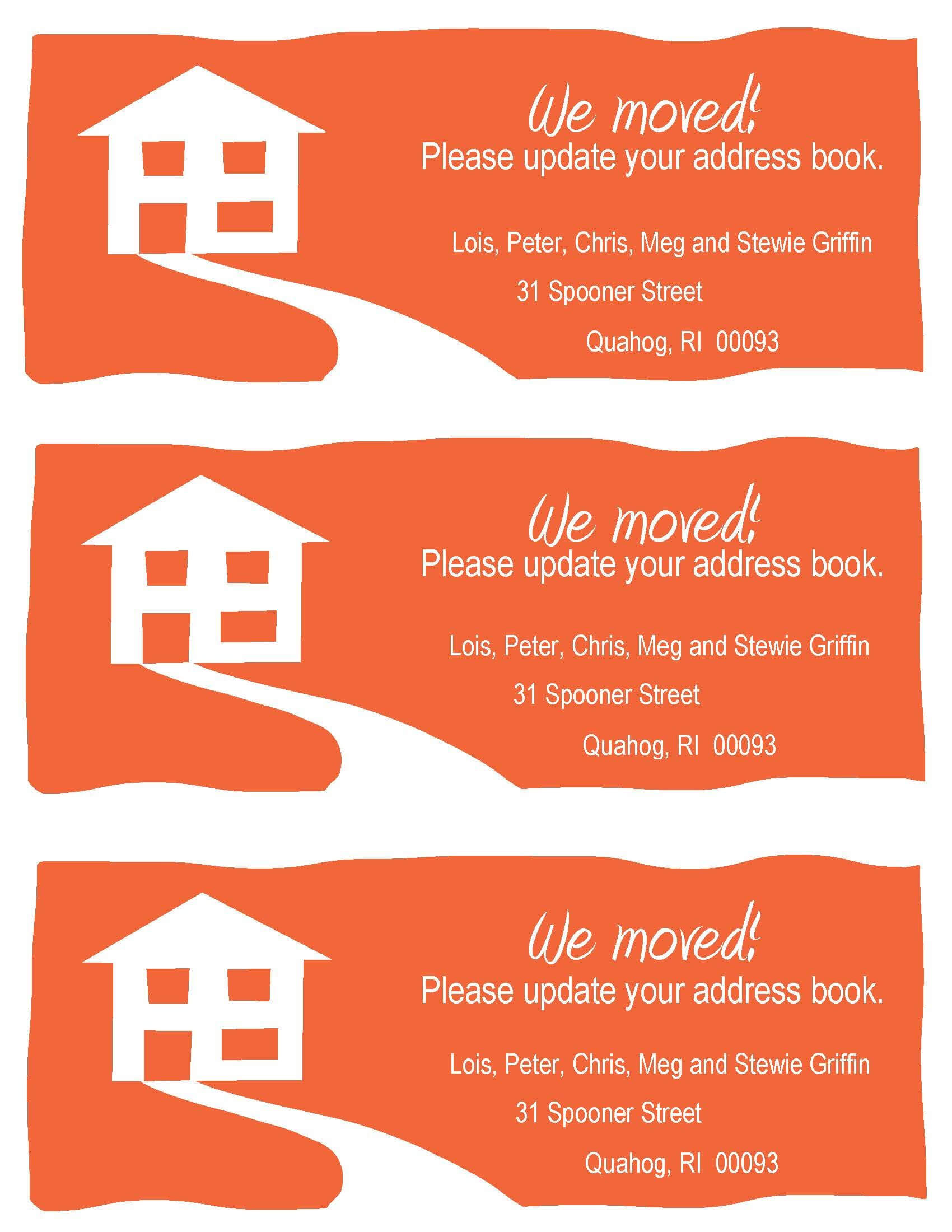 Change Of Address Cards, A Fun Example. Free Printable In Throughout Moving Home Cards Template