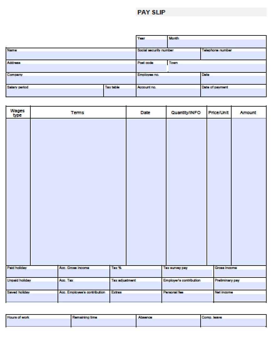 Check Stub Template Free | Pay Stub Template Free Blank Usa For Blank Pay Stubs Template