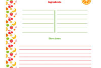 Cherry &amp; Orange Recipe Card - Full Page | Printable Recipe for Microsoft Word Recipe Card Template