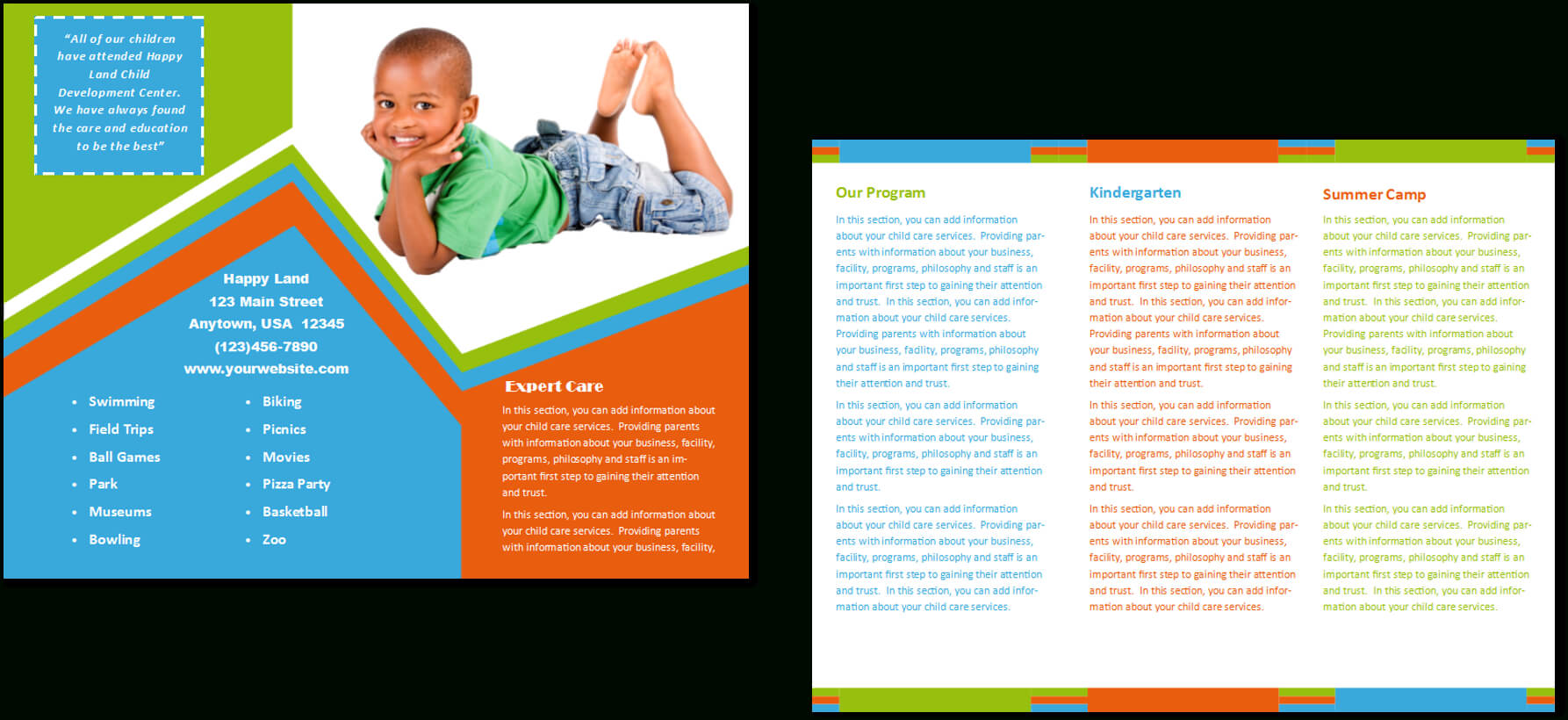 Child Care Brochure Template 26 With Daycare Brochure Template