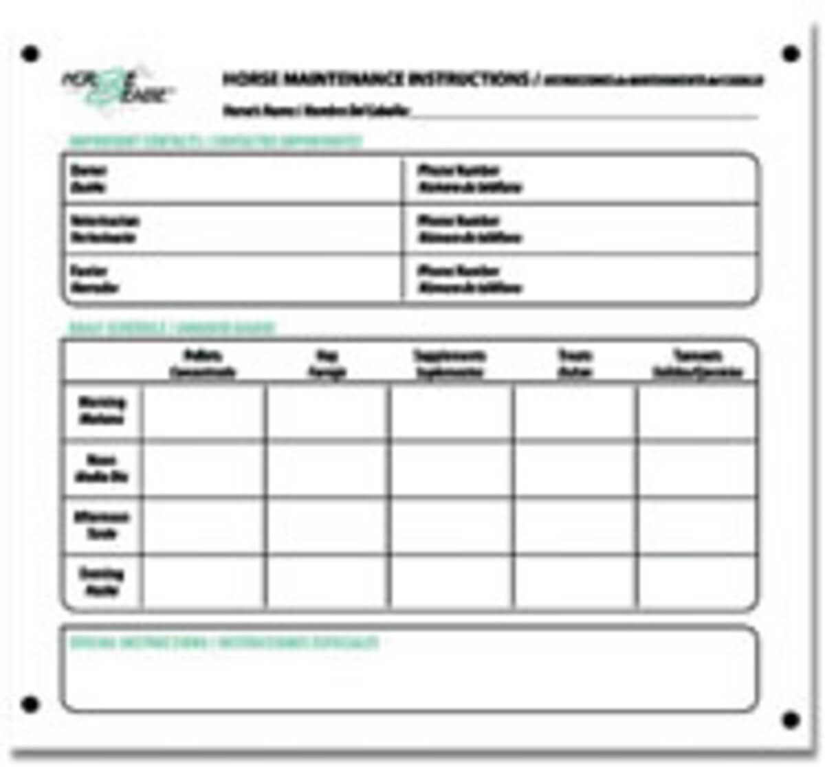 Chore Charts Keep Busy Barns In Order – Horse&rider Inside Horse Stall Card Template