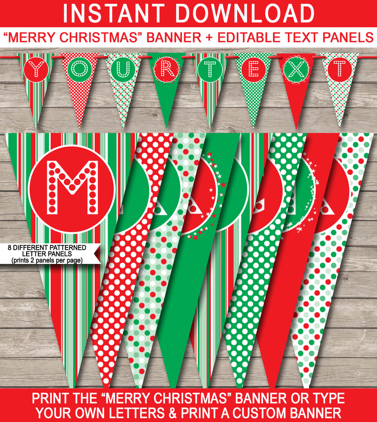 Christmas Banner Template – Red & Green | Merry Christmas With Merry Christmas Banner Template