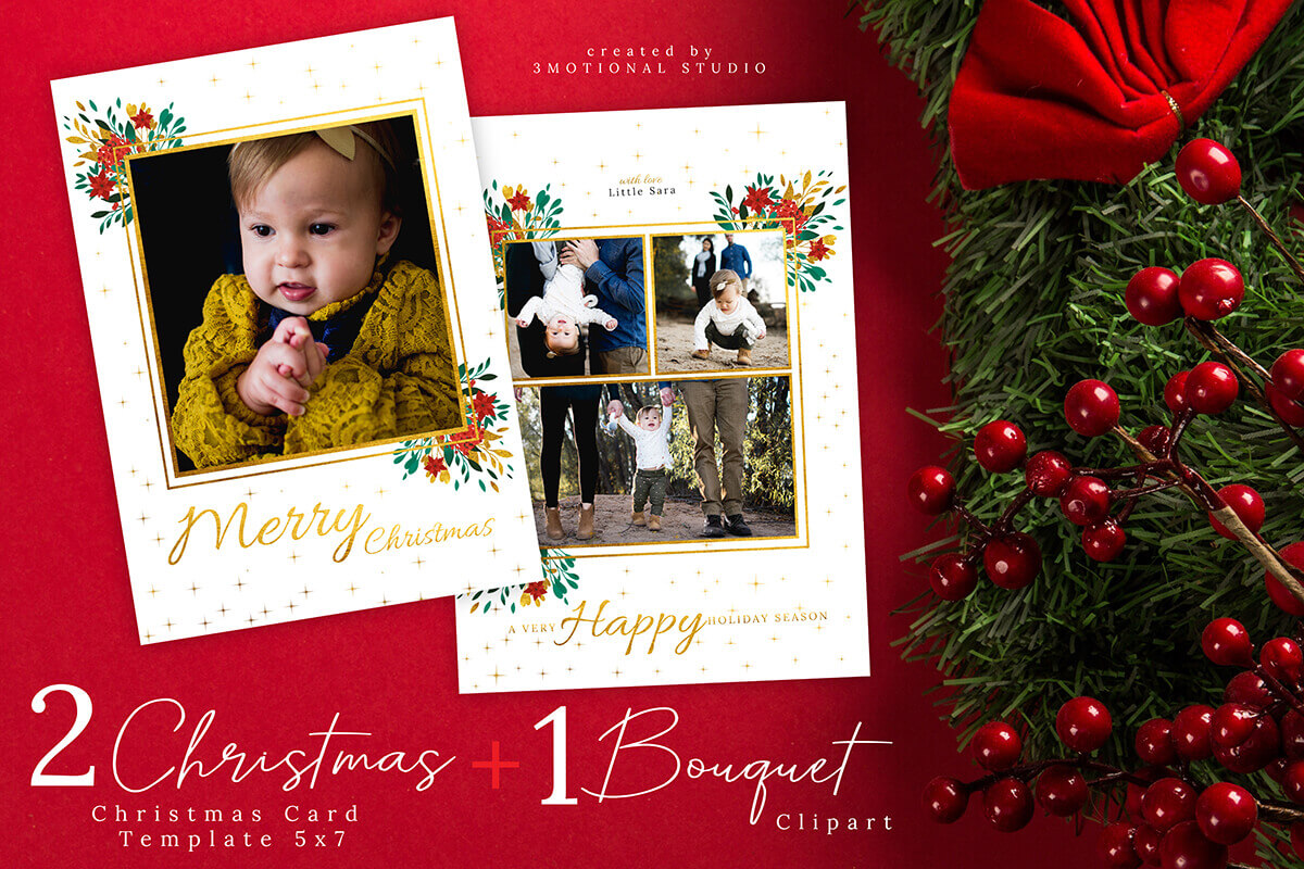 Christmas Card Photoshop Template 5X7 In Christmas Photo Card Templates Photoshop