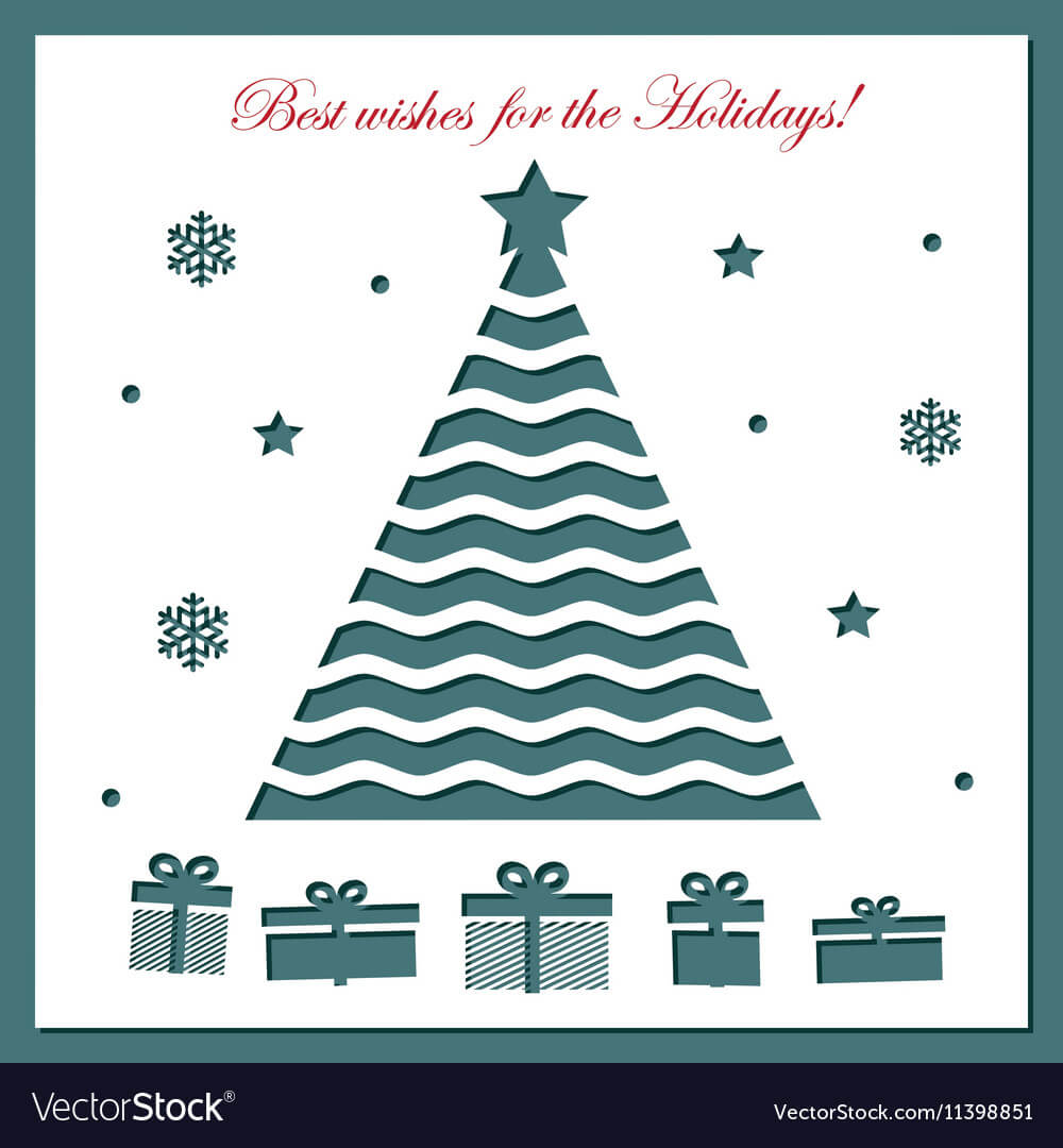 Christmas Card Template With Laser Cutting With Regard To Adobe Illustrator Christmas Card Template