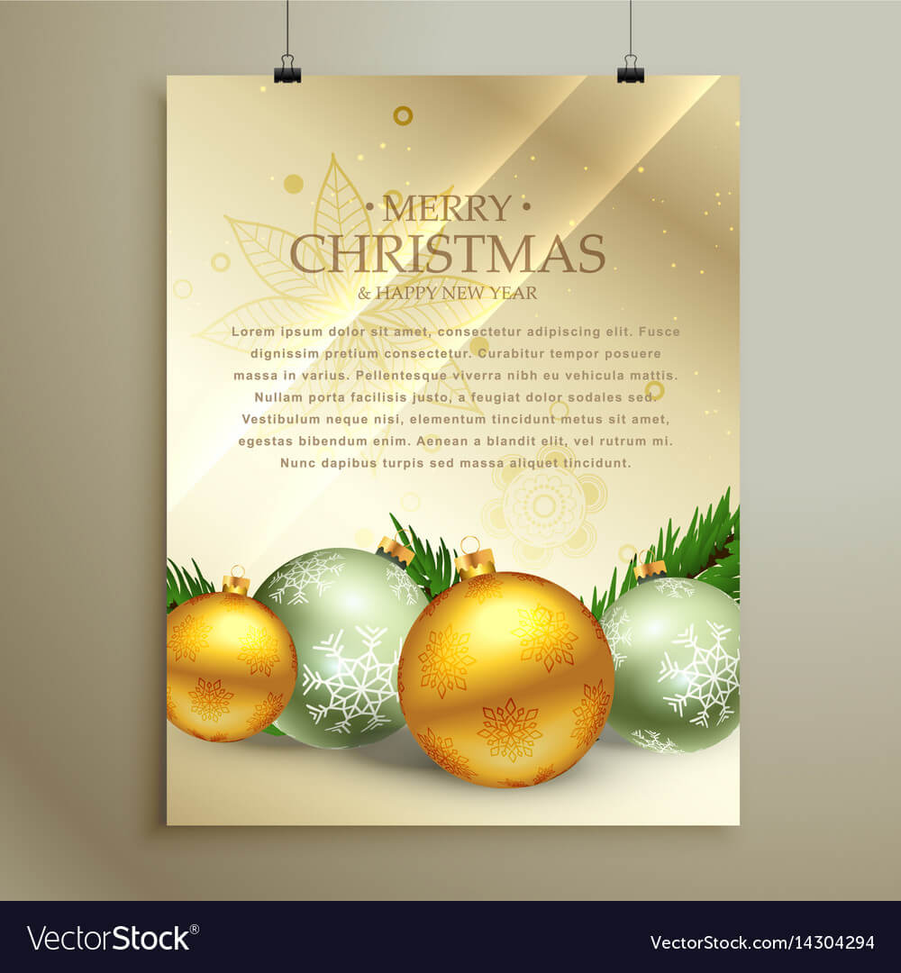Christmas Flyer Template Design With Realistic Regarding Christmas Brochure Templates Free