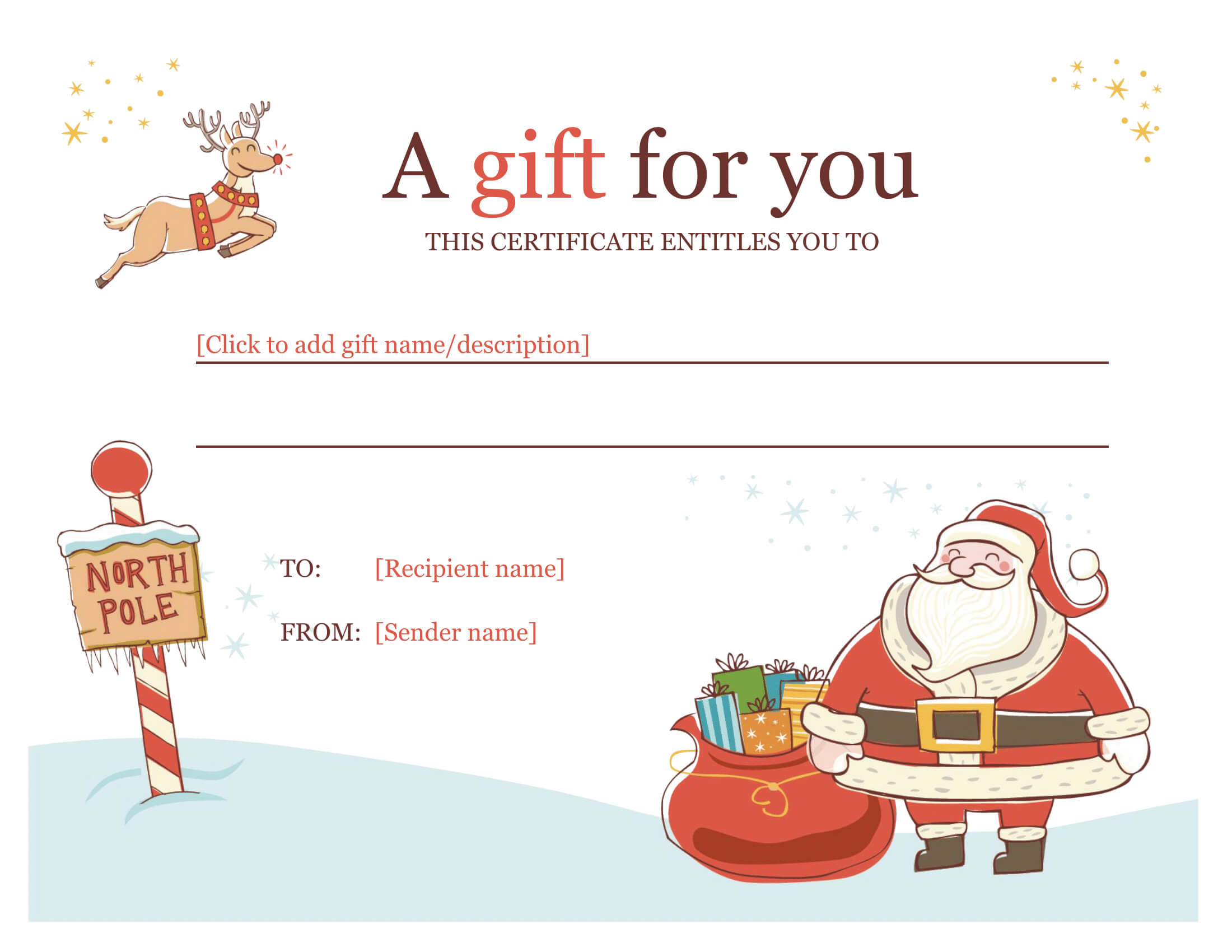 Christmas Gift Certificate – Download A Free Personalized For Free Christmas Gift Certificate Templates