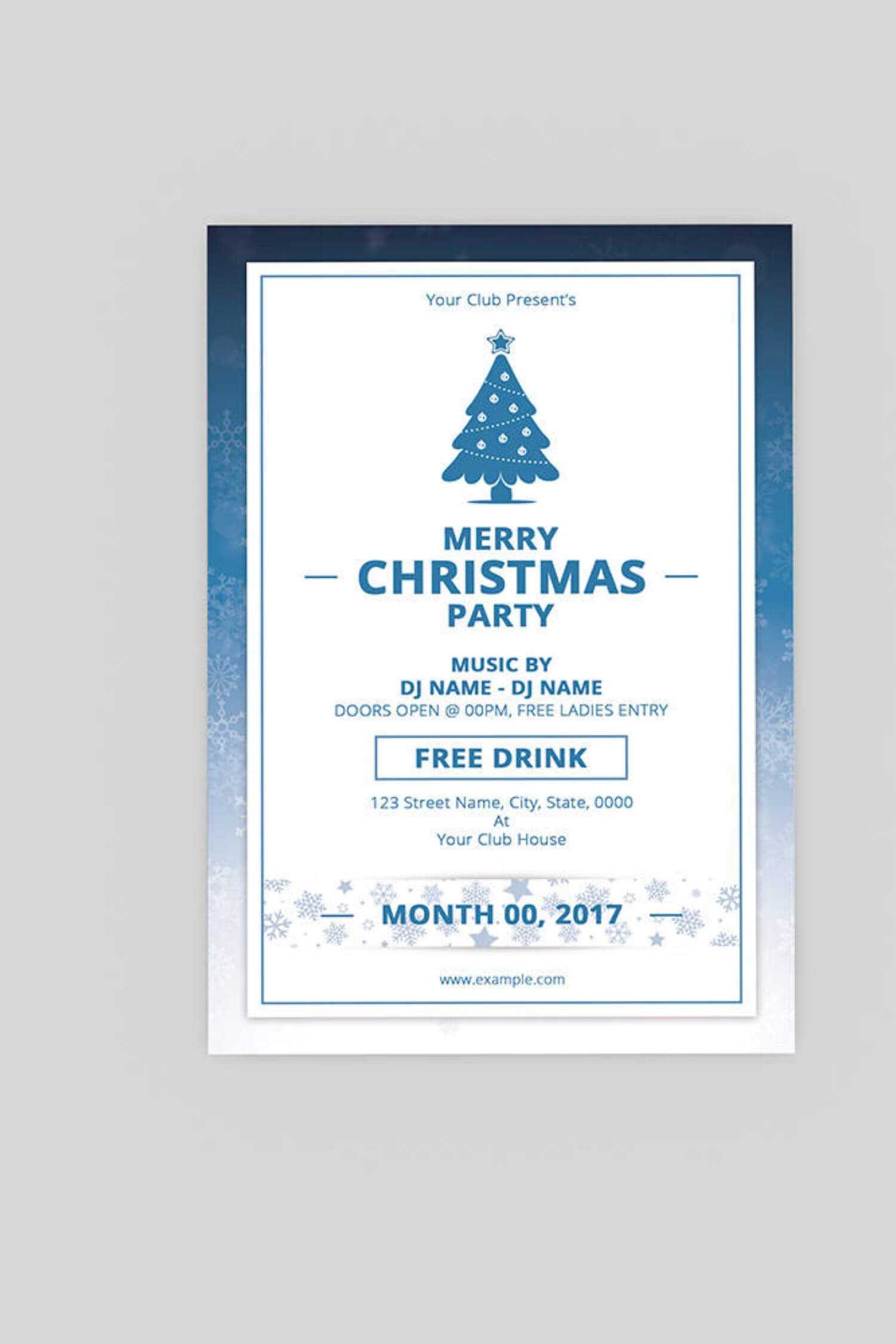 Christmas Party Flyer – Size: 4X6 In – Working File With Regard To Microsoft Word 4X6 Postcard Template