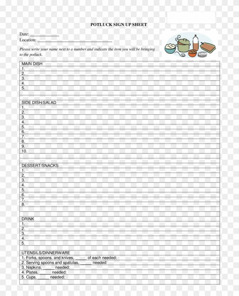 Christmas Potluck Sign Up Sheet Template Free Google Pertaining To Potluck Signup Sheet Template Word