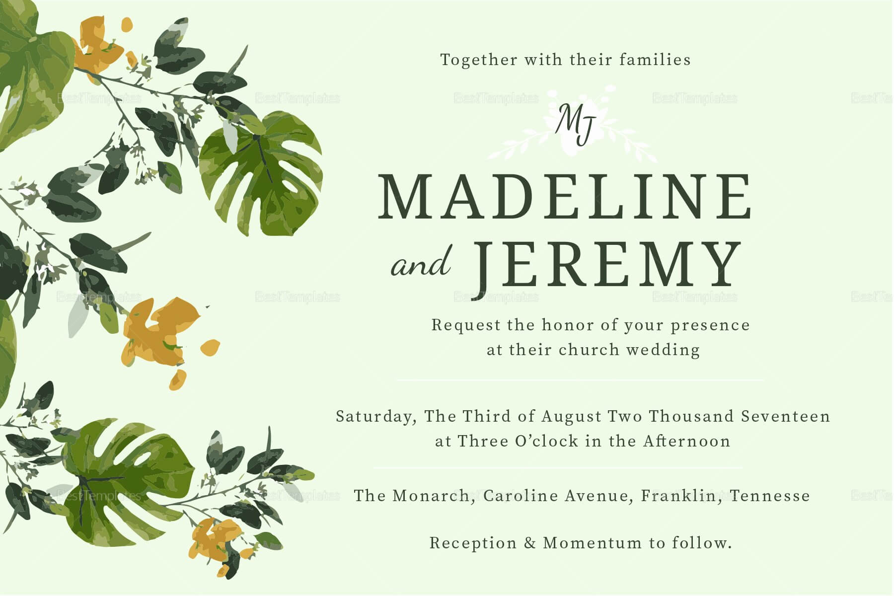 Church Invite Cards Template New Church Invitation Templates In Church Wedding Invitation Card Template