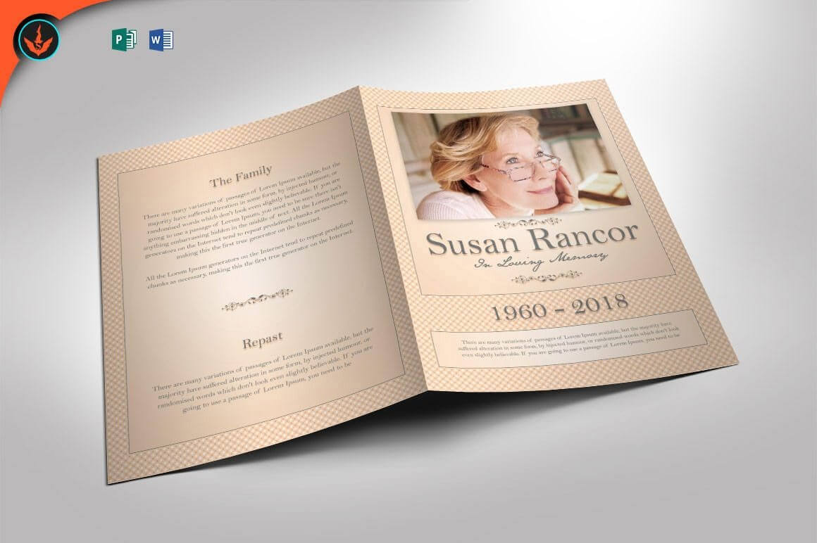 Classic Funeral Program Word 2013 And Publisher Template 8.5 Within Word 2013 Brochure Template