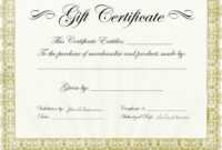 Classy Gift Certificate Template | Certificatetemplategift for Publisher Gift Certificate Template