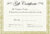 Classy Gift Certificate Template | Certificatetemplategift inside Gift Certificate Template Publisher