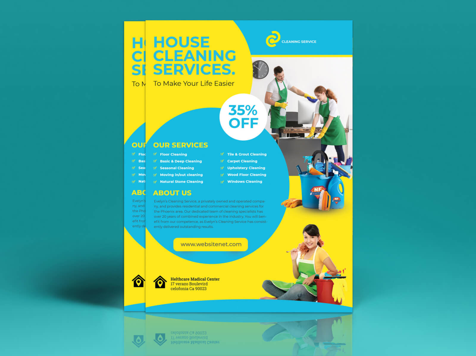 Cleaning Flyer Templateeliyas Ali On Dribbble Inside Commercial Cleaning Brochure Templates