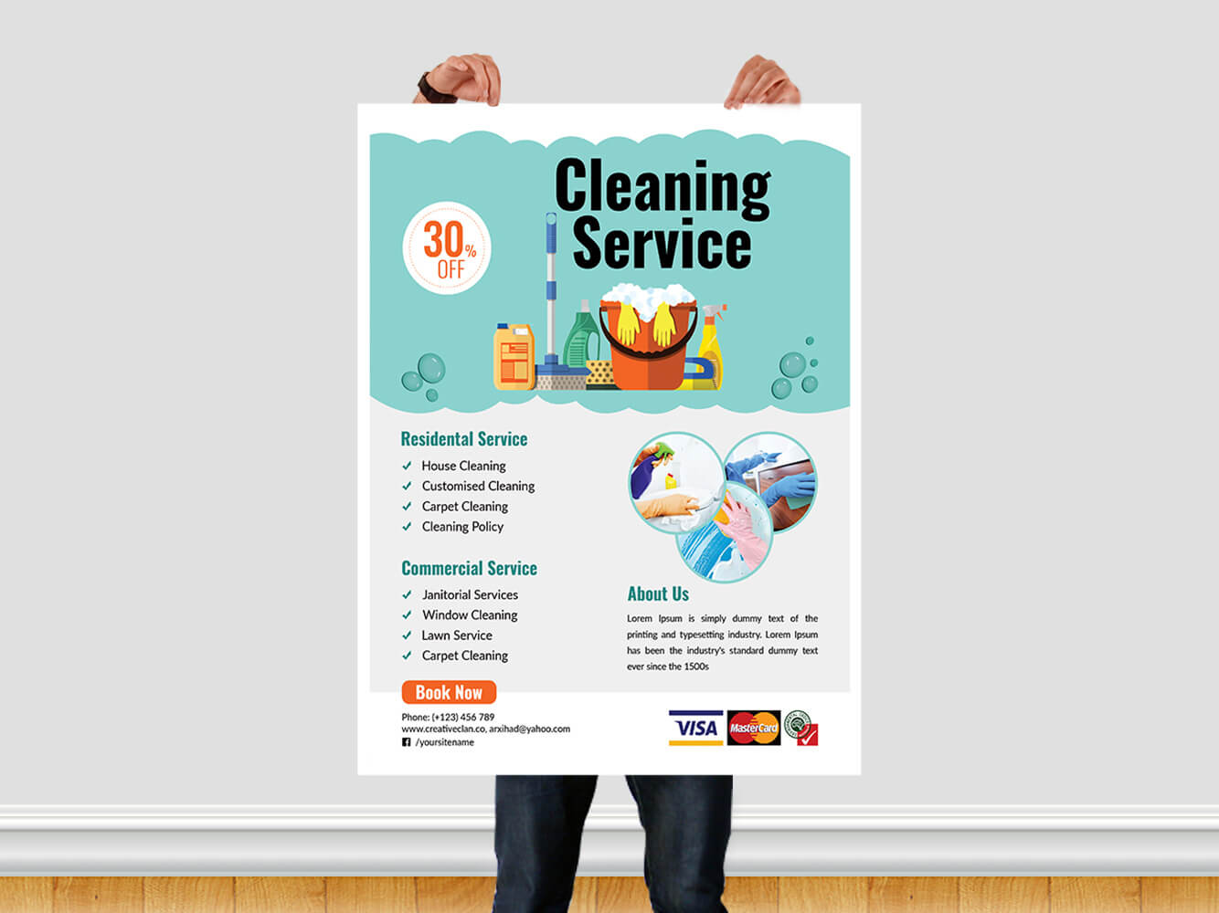 Cleaning Service Flyer Templatear Xihad On Dribbble In Commercial Cleaning Brochure Templates