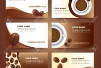 Coffee Business Card Template Vector Set Design within Coffee Business Card Template Free