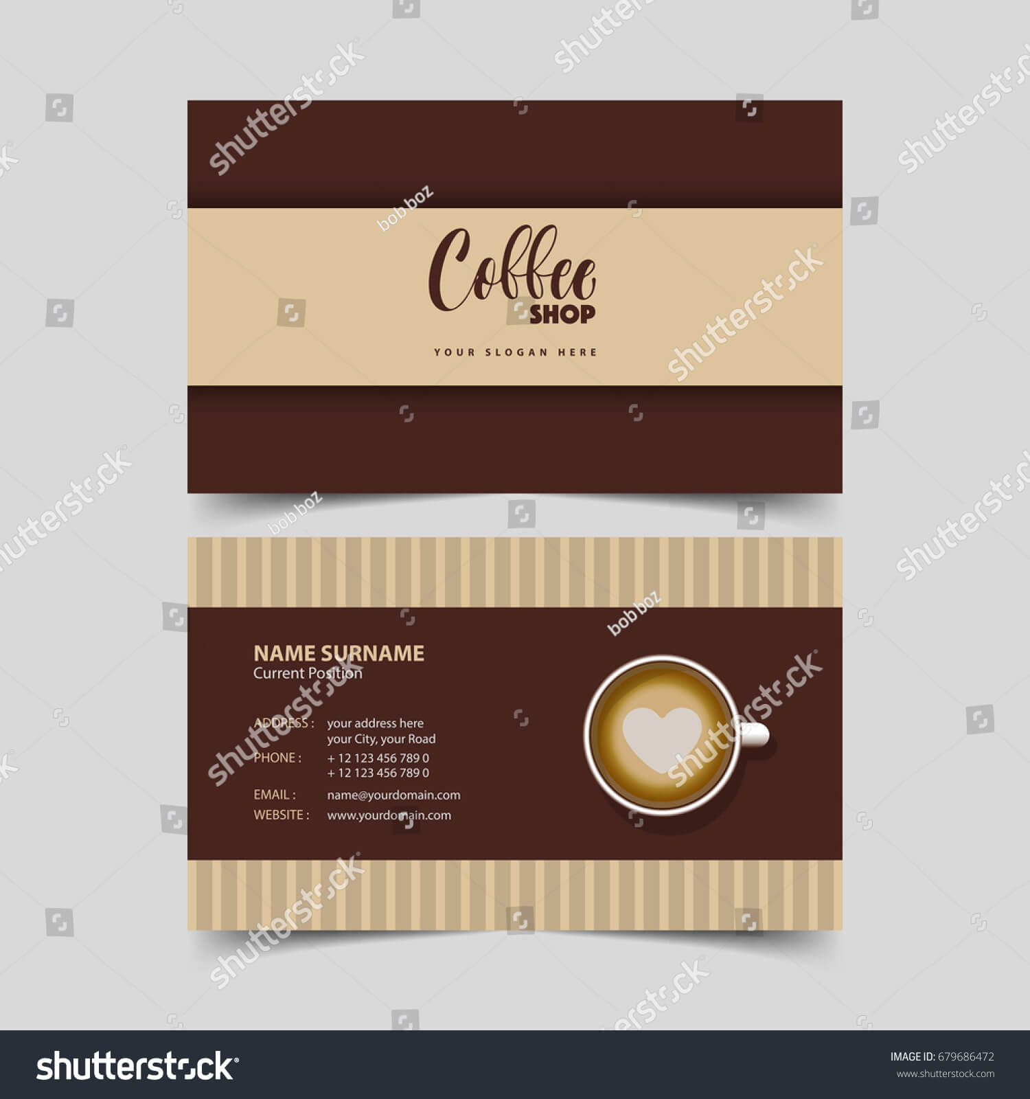 Coffee Shop Business Card Design Template Stock Vector Within Coffee Business Card Template Free