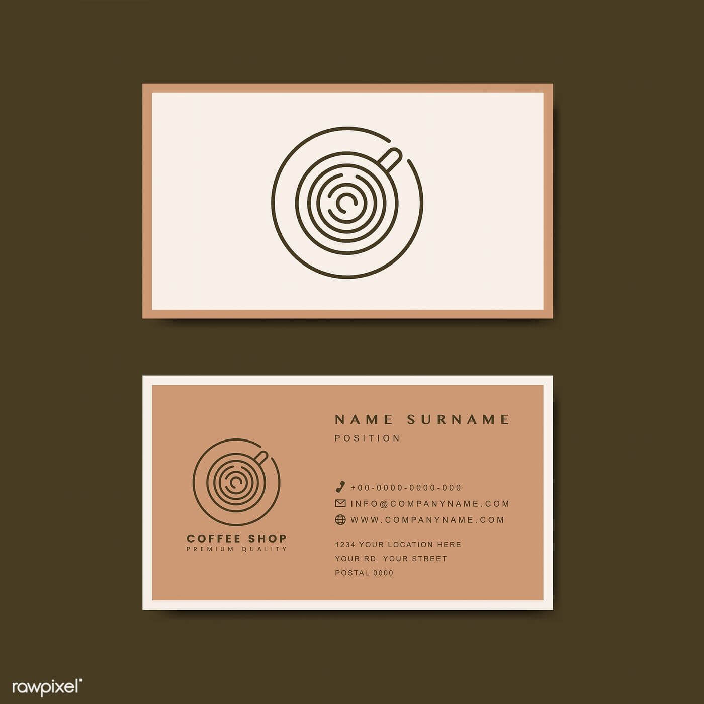 Coffee Shop Business Card Template Vector | Free Image In Coffee Business Card Template Free