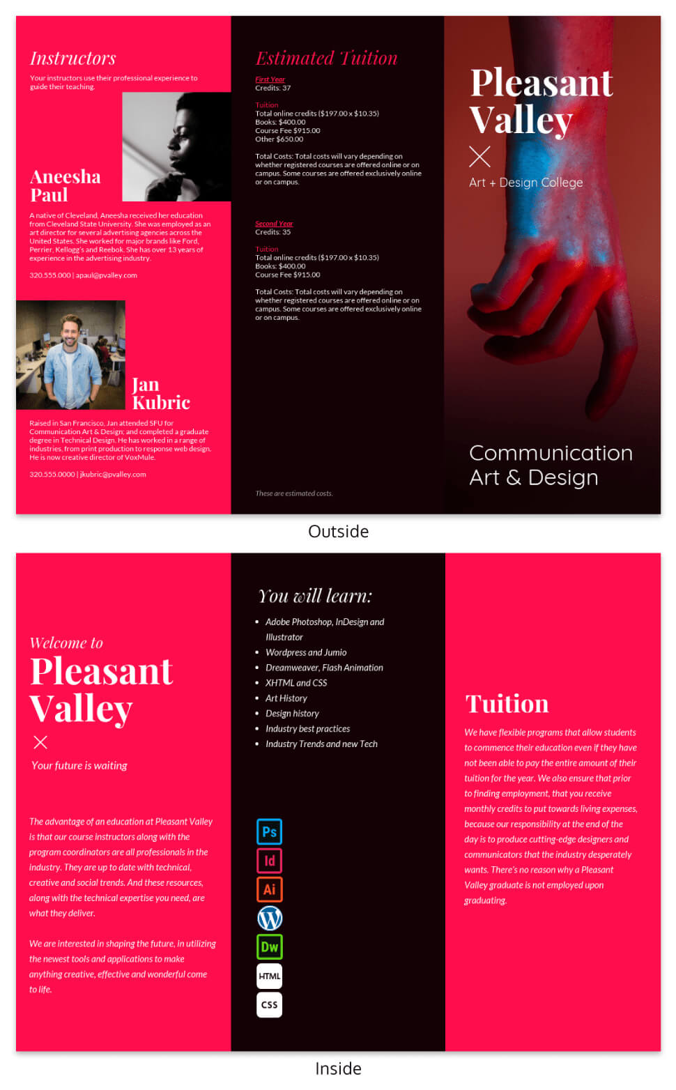 College Tri Fold Brochure Throughout Adobe Indesign Tri Fold Brochure Template