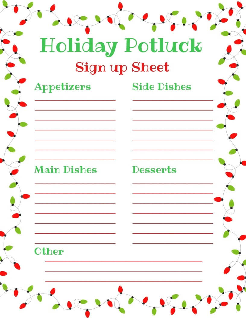 Color Pages ~ Christmas Potluck Signup Sheet Template Ideas In Potluck Signup Sheet Template Word