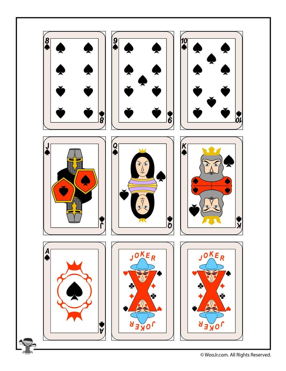 Color Pages ~ Playing Cards Template Printable Oversized For With Free Printable Playing Cards Template