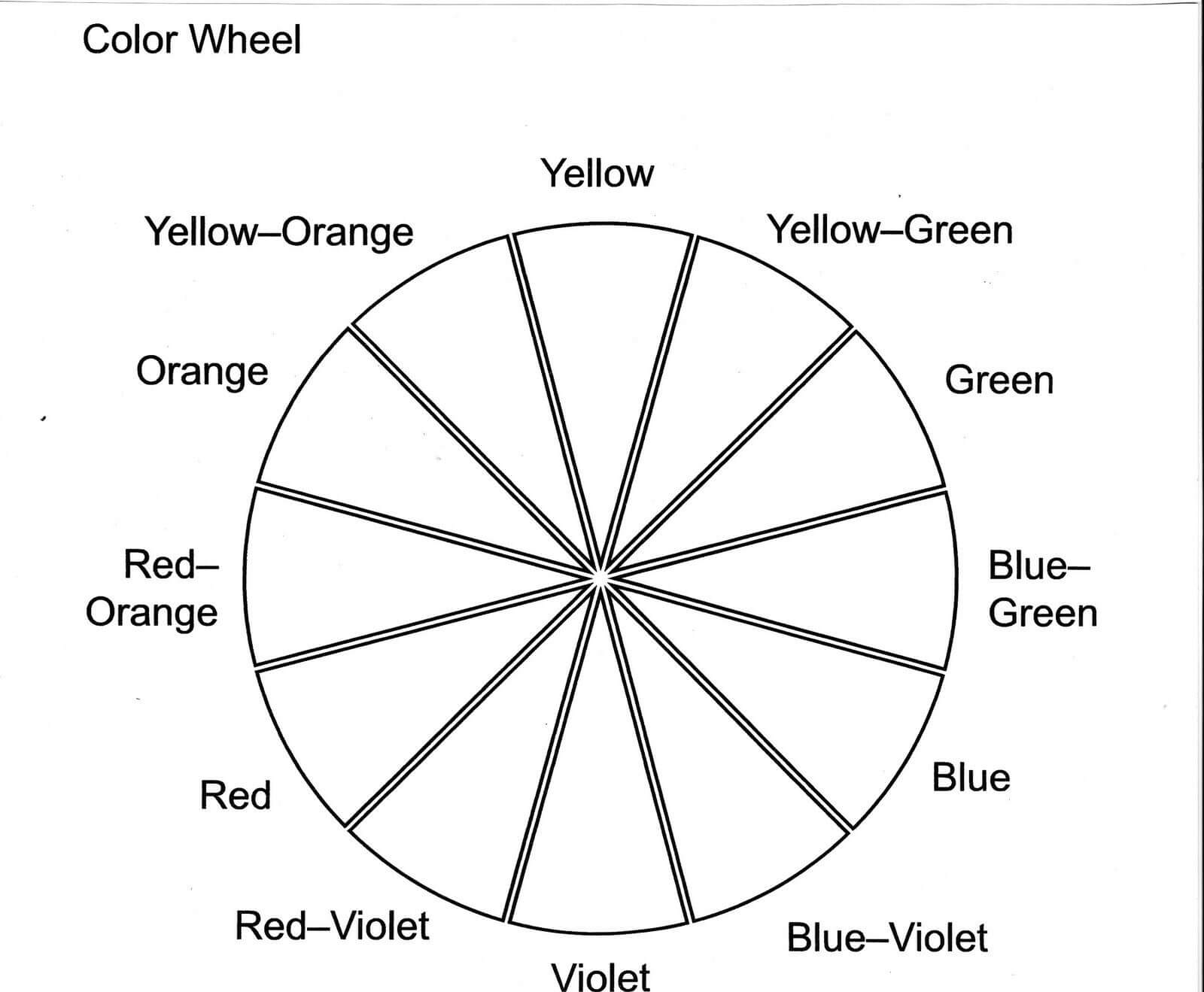 Color Wheel Worksheet Printable | Complementary Color Wheel Intended For Blank Color Wheel Template