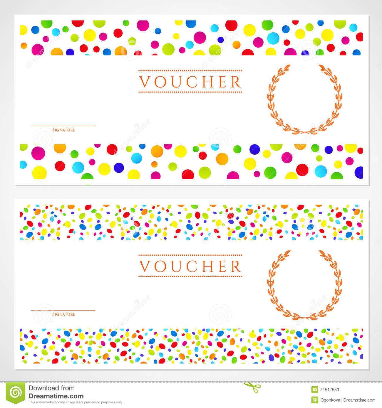 Colorful Gift Certificate (Voucher) Template Stock Vector Pertaining To Kids Gift Certificate Template