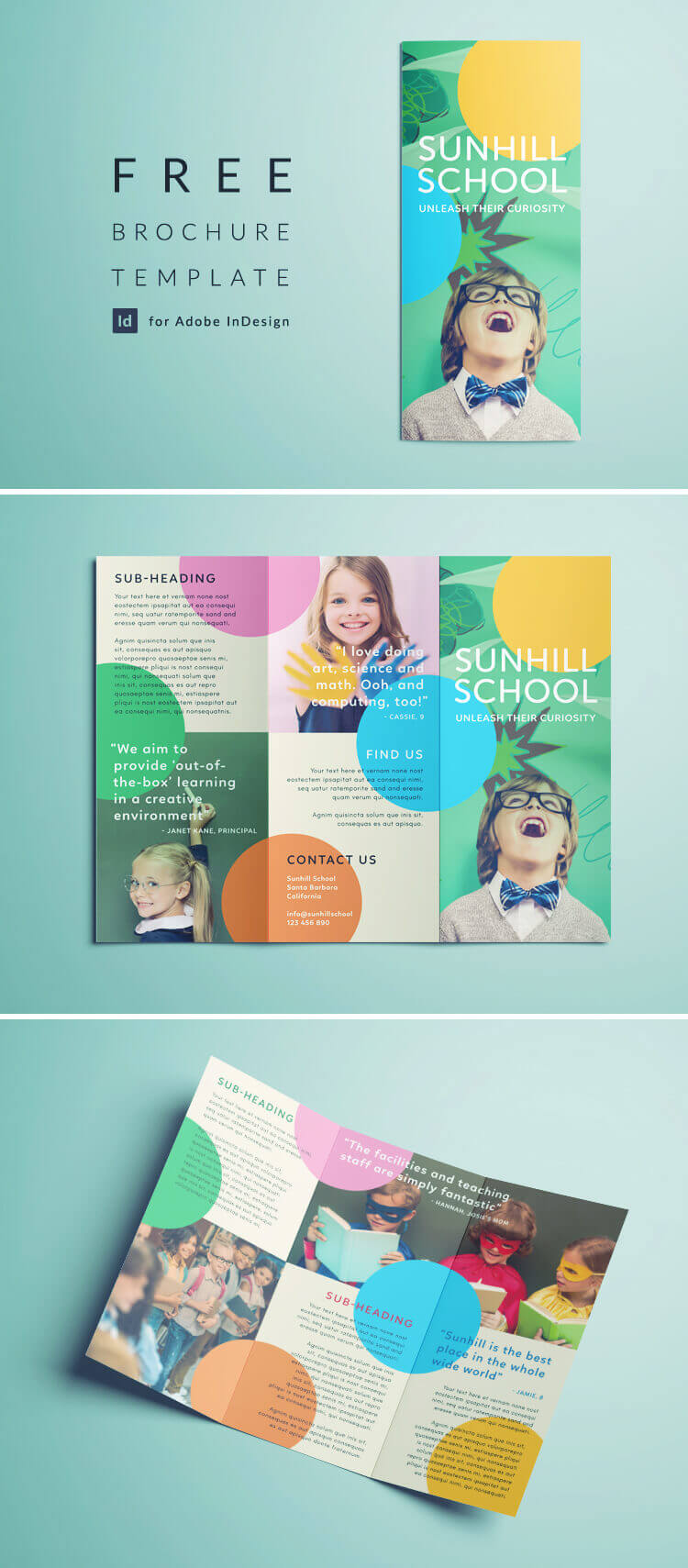 Colorful School Brochure – Tri Fold Template | Download Free Regarding Indesign Templates Free Download Brochure
