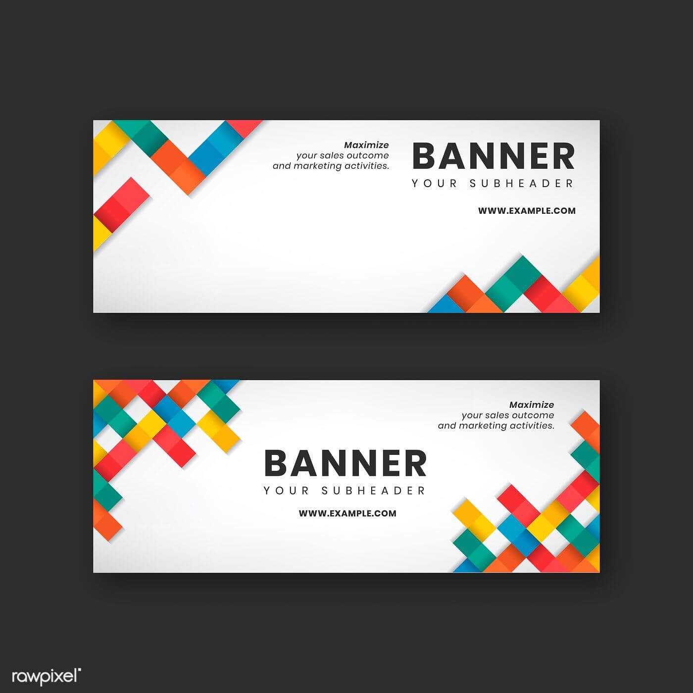 Colorful Website Banner Design Vector Set | Free Image Inside Free Online Banner Templates