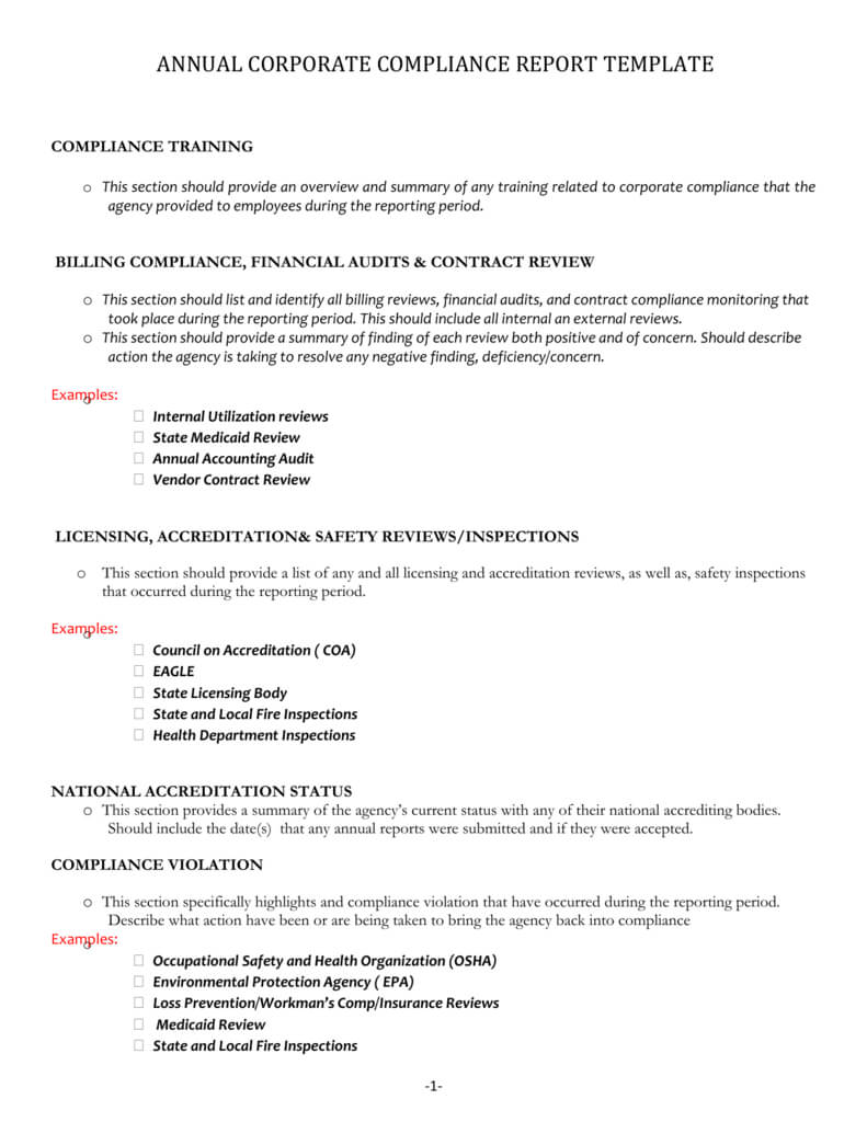 Compliance Report Template {Doc} In Training Summary Report Template