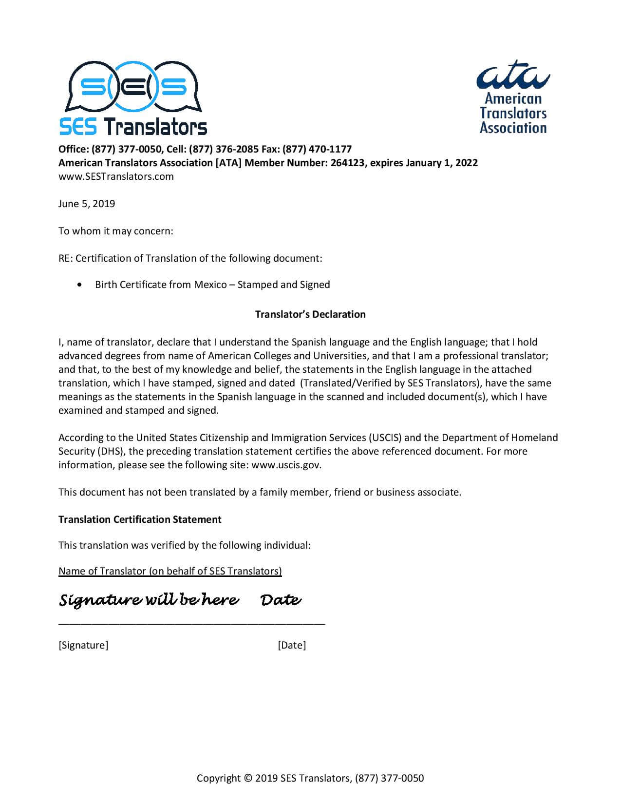 Comprehensive 5 Step Guide To Translate Birth Certificates Regarding Birth Certificate Translation Template Uscis