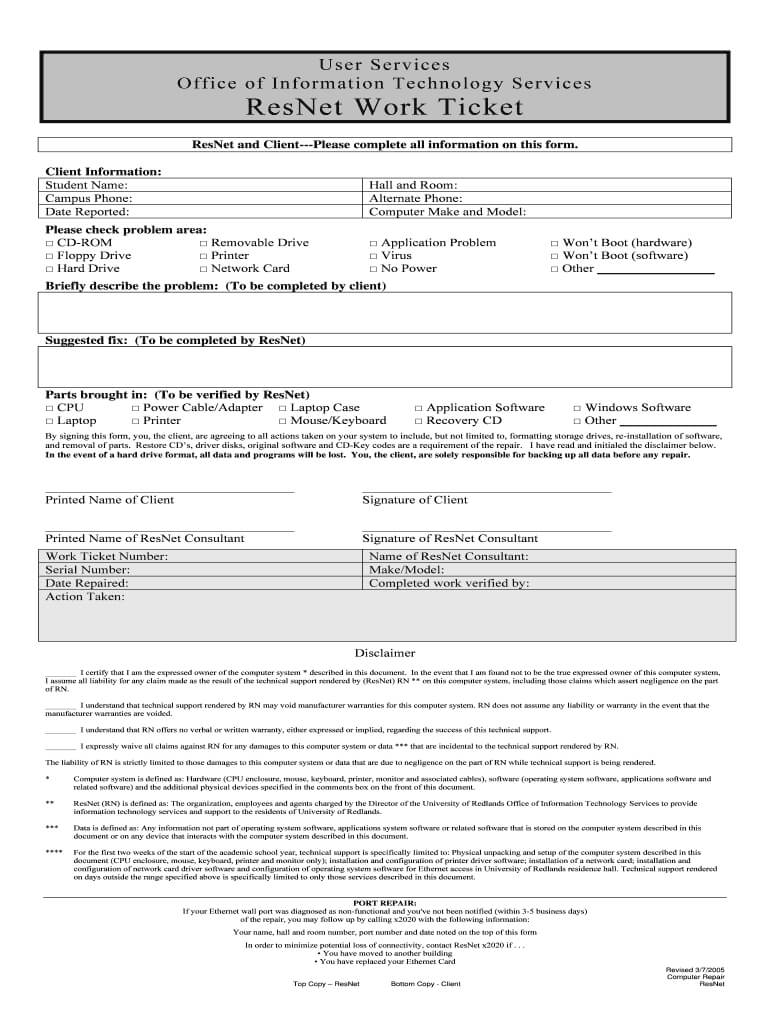 Computer Repair Form – Fill Online, Printable, Fillable Intended For Computer Maintenance Report Template