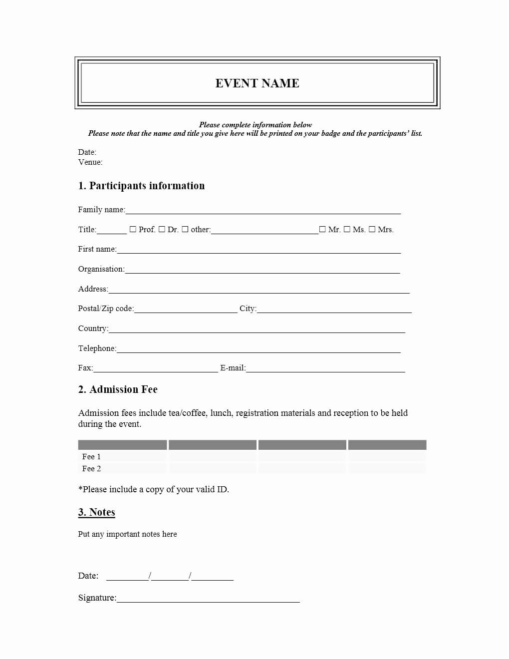 Conference Registration Form Template Word Lovely Event Inside Seminar Registration Form Template Word