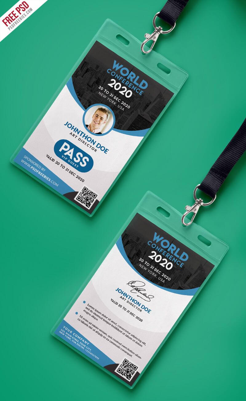 Conference Vip Entry Pass Id Card Template Psd | Id Card Throughout Conference Id Card Template