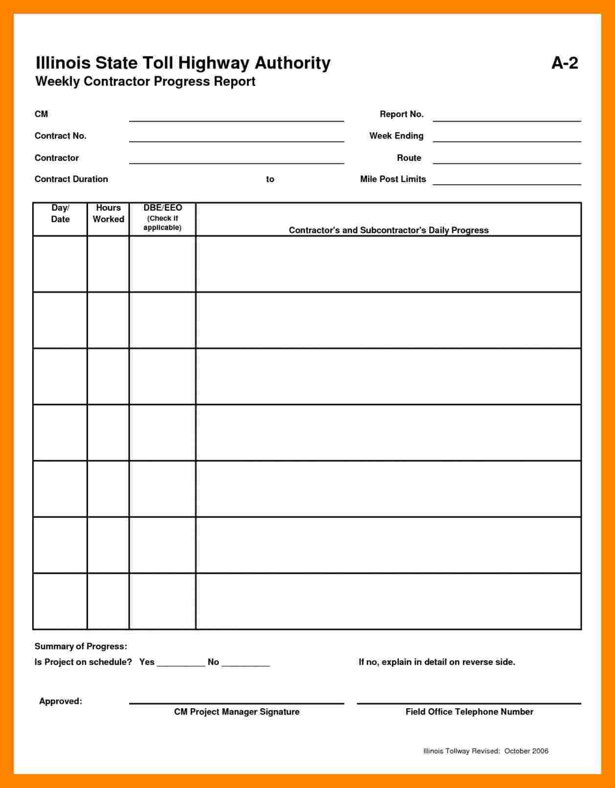 Construction Field Report Plate Examples Example Daily Inside Field Report Template