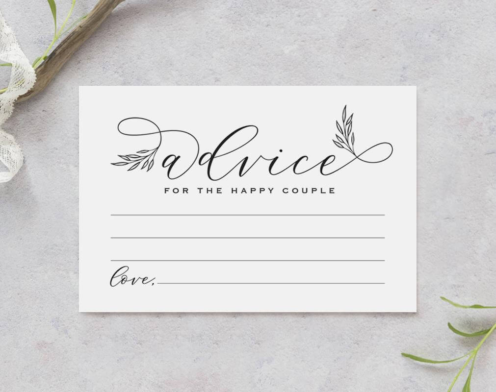 Contemporary Wedding Advice Card Wisdom Bride Groom Wish With Regard To Marriage Advice Cards Templates