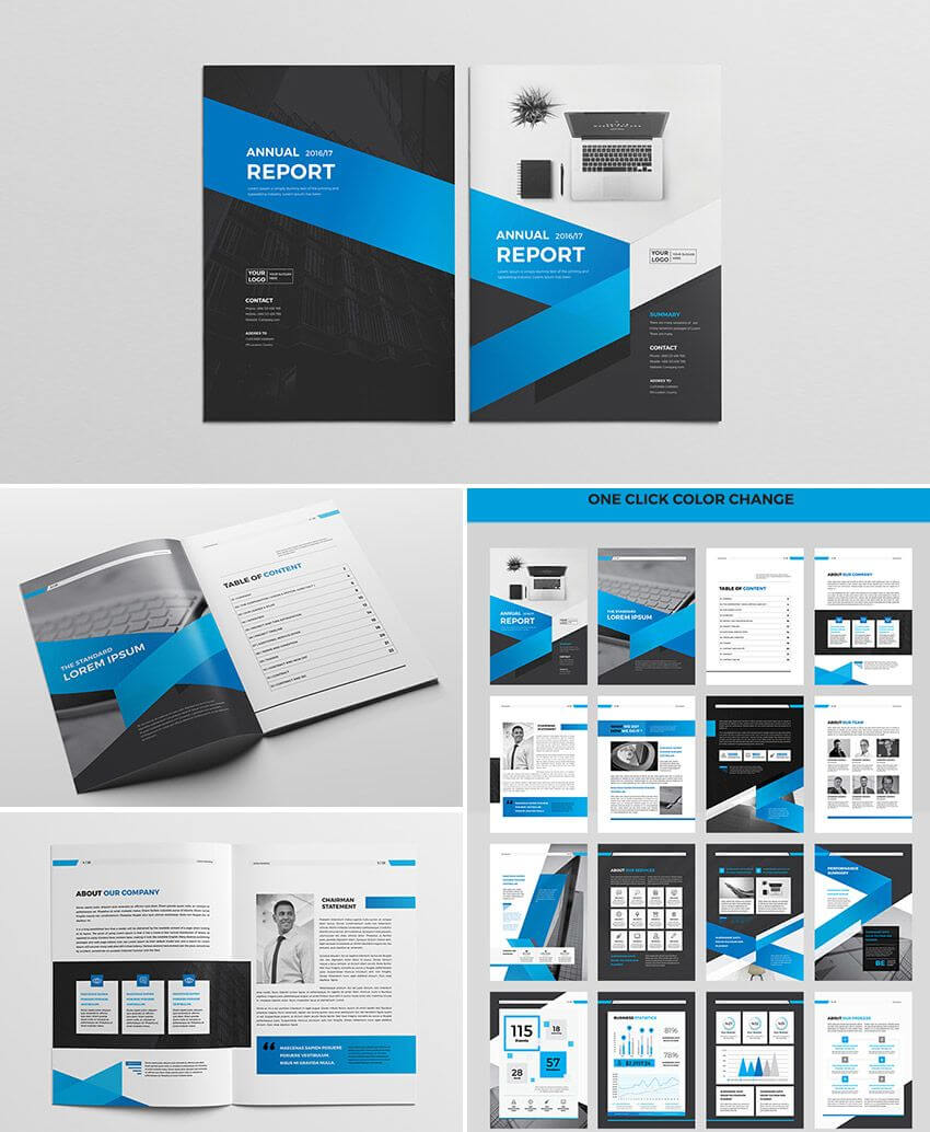 Cool Indesign Annual Corporate Report Template | Indesign Regarding Adobe Indesign Brochure Templates