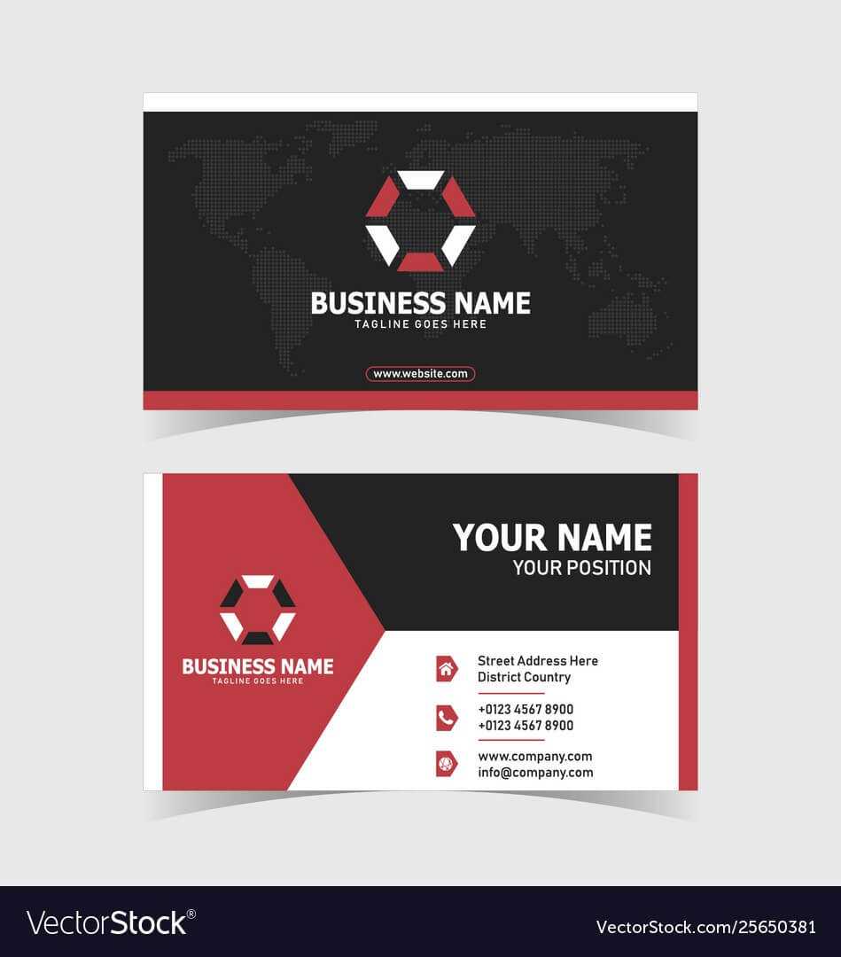 Corporate Double Sided Business Card Template With Regard To 2 Sided Business Card Template Word