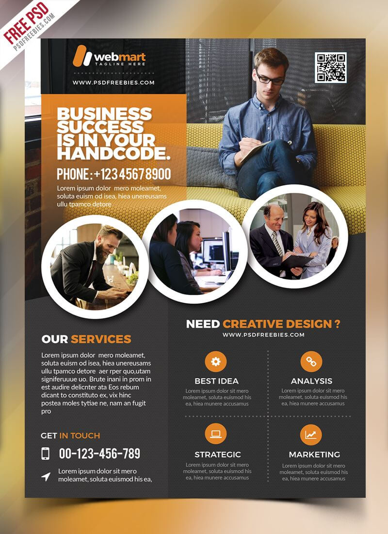 Corporate Flyer Template Free Psd | Corporate Flyer With Free Business Flyer Templates For Microsoft Word
