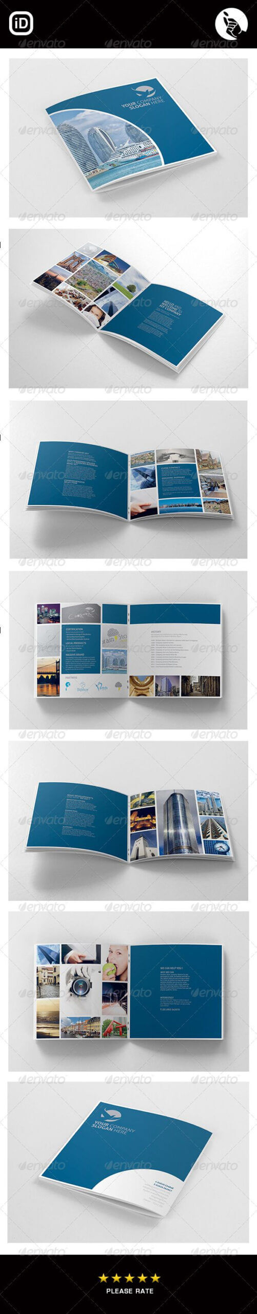 Corporate Square 12 Page Brochure – Corporate Brochures Throughout 12 Page Brochure Template