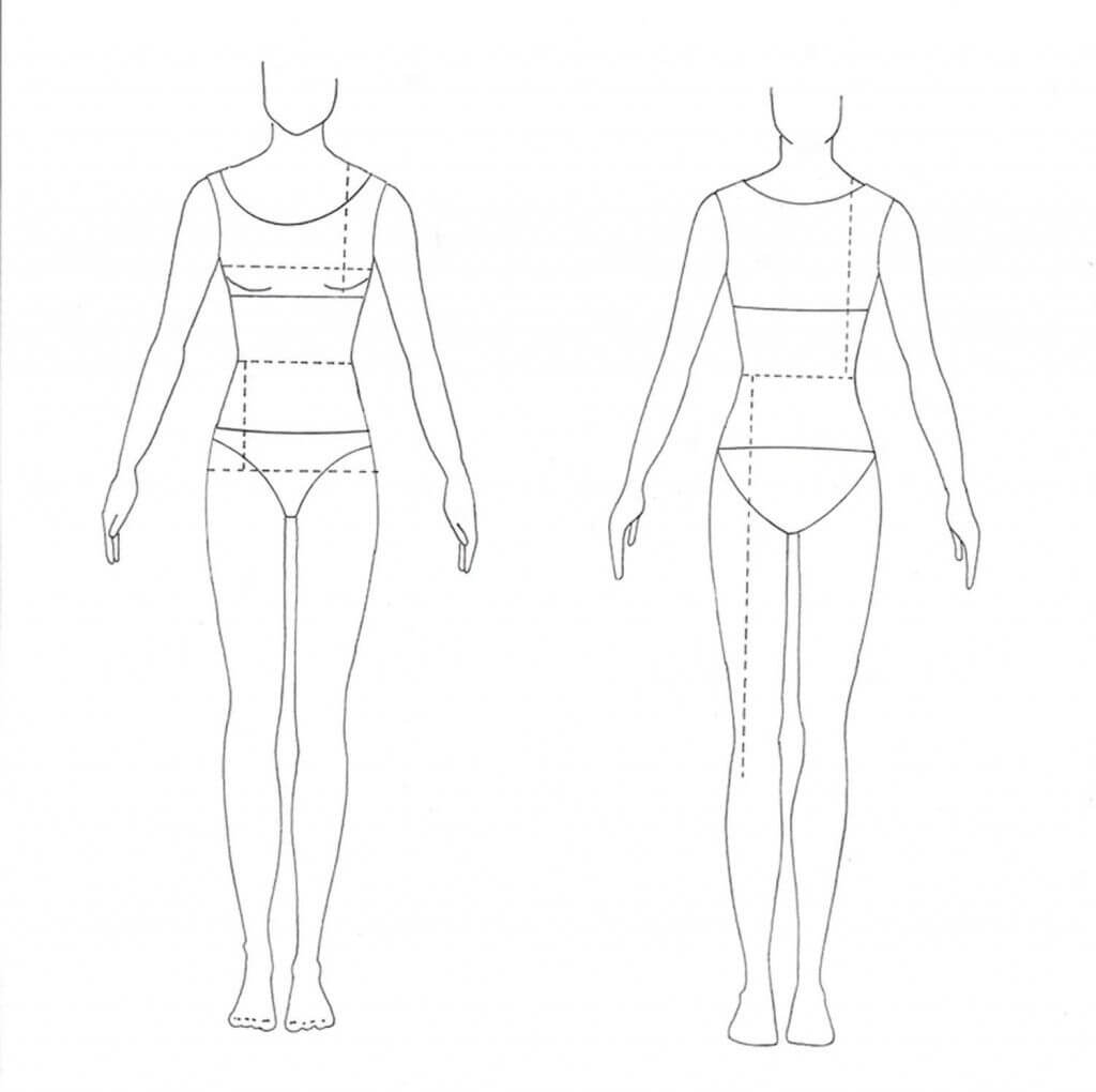 fashion design model with muscals template