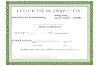 Course Completion Certificate Template | Certificate Of within Class Completion Certificate Template