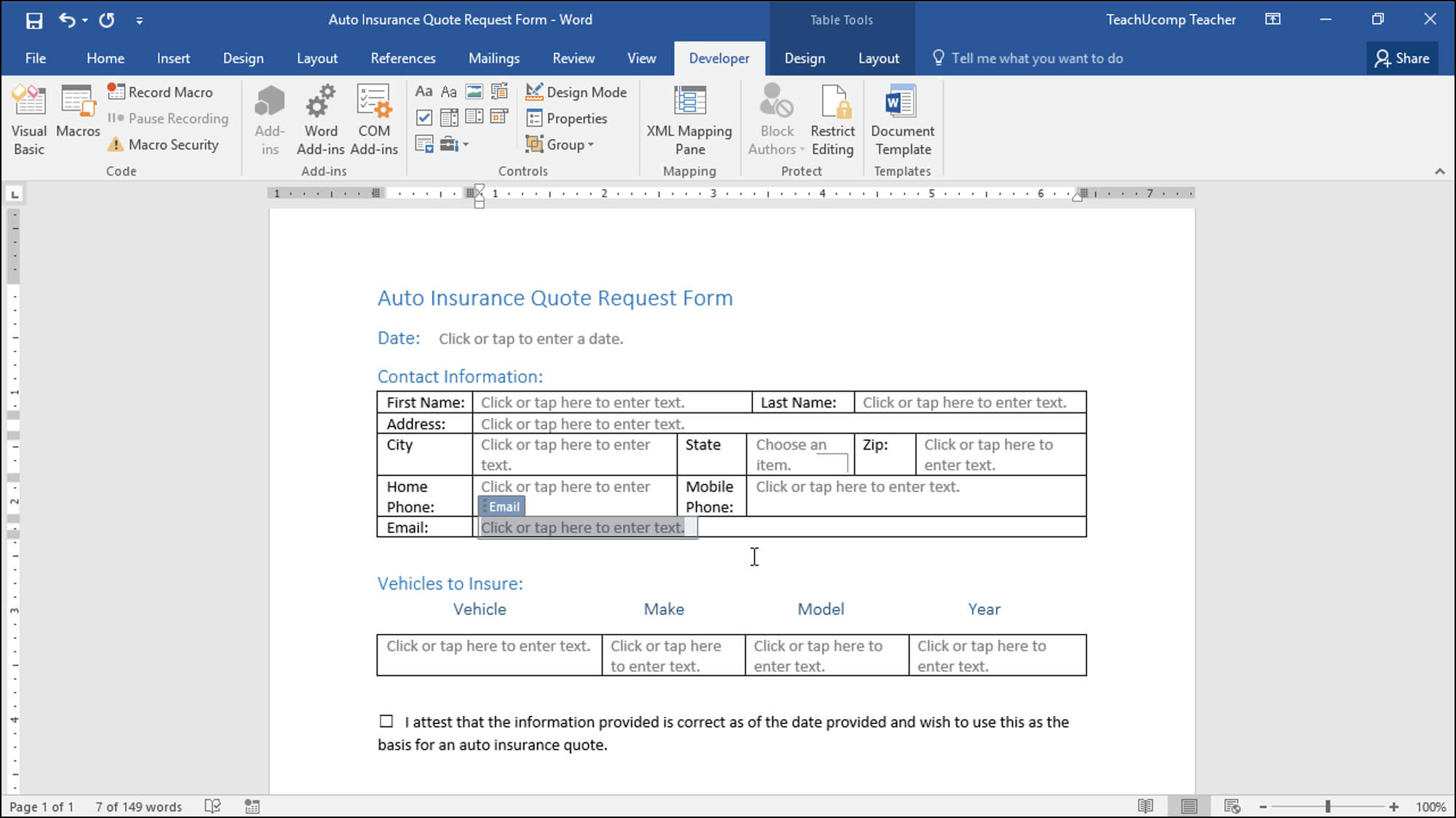 Create A Form In Word  Instructions And Video Lesson Pertaining To Information Mapping Word Template