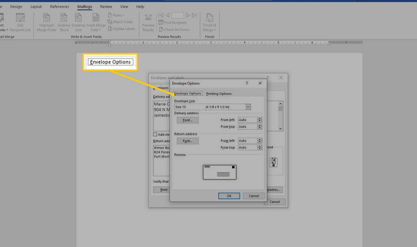 Create And Customize Envelopes In Microsoft Word For Word 2013 Envelope Template