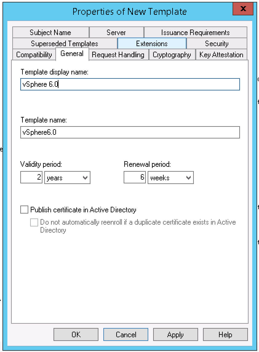 Creating A Vsphere 6 Certificate Template In Active Intended For Active Directory Certificate Templates