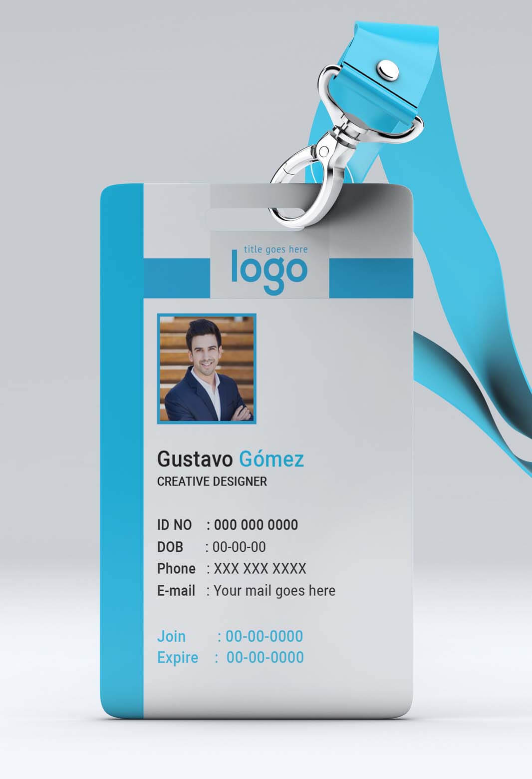 Creative Id Card Template 14 – Mabd86 – Free Graphics With Portrait Id Card Template